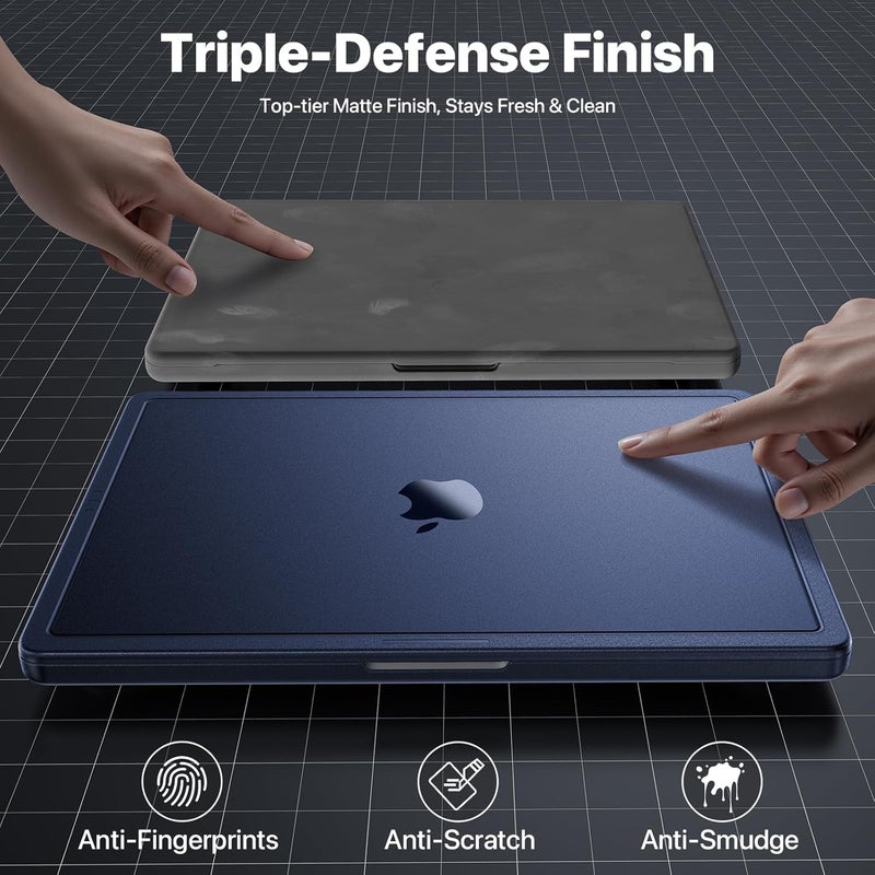 soonjet غطاء لجهاز MacBook Pro مقاس 14 بوصة M5 M4 M3 M2 M1 Pro/Max 2025 2024-2021 [ترقية CrackGuard] [تناسب سلس] غطاء واقي صلب لجهاز الكمبيوتر المحمول - شفاف منتصف الليل - Image 5
